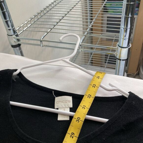 Chico’s Women's Long Black Tunic Top Size 4 XXL Layered Lagenlook Boho Scandi - Picture 12 of 12